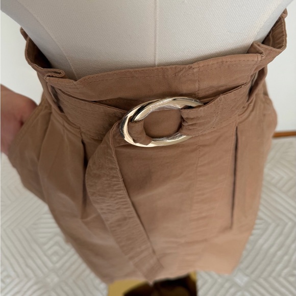 NWT Banana Republic Tan Belted Paper Bag Midi Skirt Size-6Tall - Picture 4 of 16